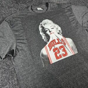 VTG Marilyn Monroe Chicago Bulls Jordan 23 Men's Gray T-Shirt Size 2XL Delta Tag